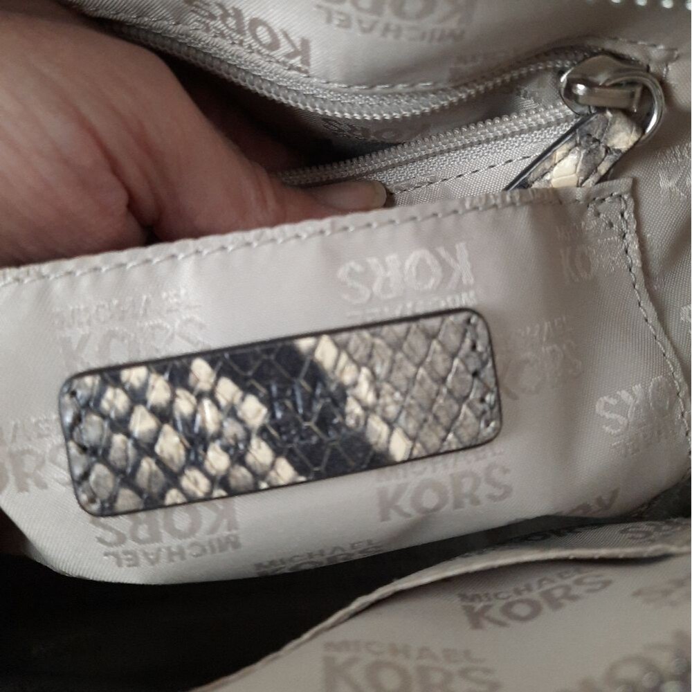 Michael Kors Python Snakeskin Satchel Bag - Picture 7 of 12